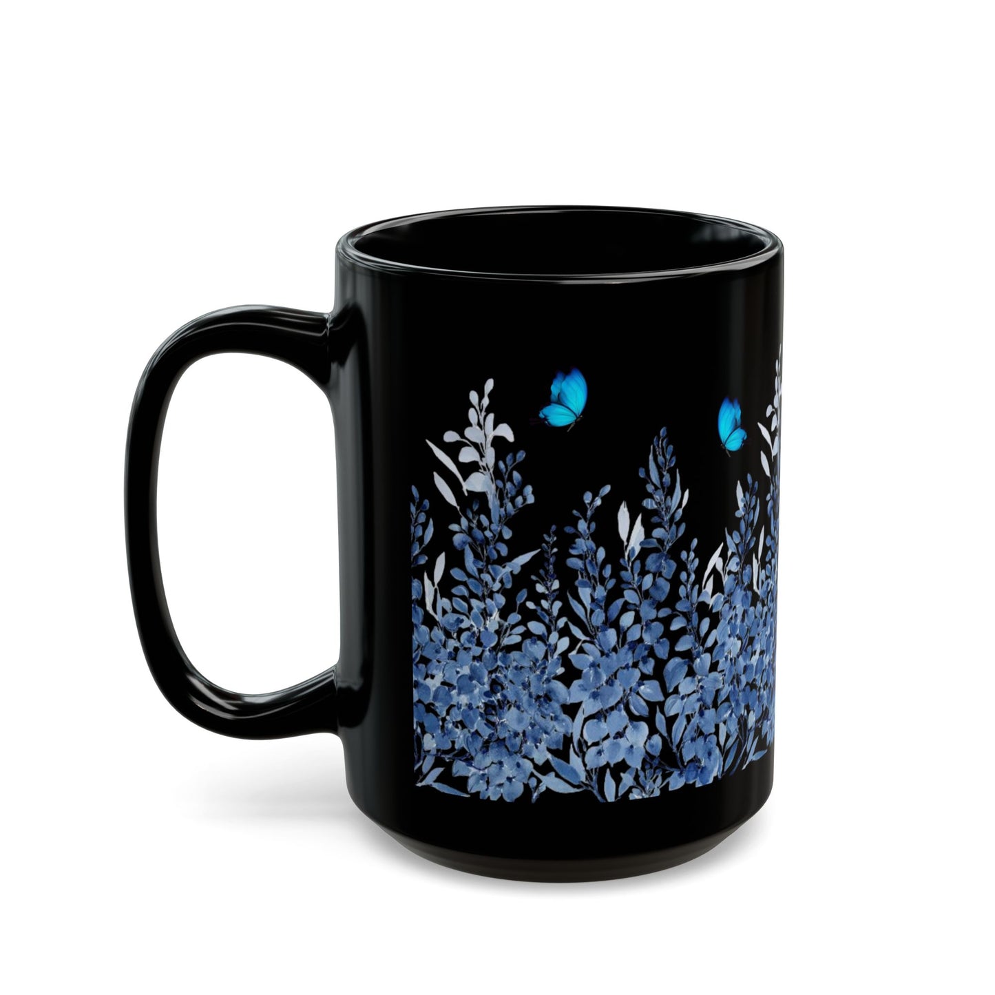 Black  Flowers Mug (11oz, 15oz)