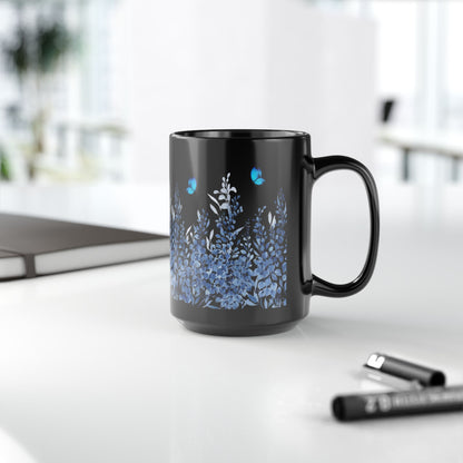 Black  Flowers Mug (11oz, 15oz)