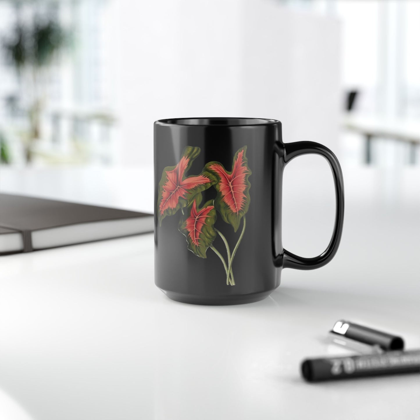 Black Flower Mug (11oz, 15oz)